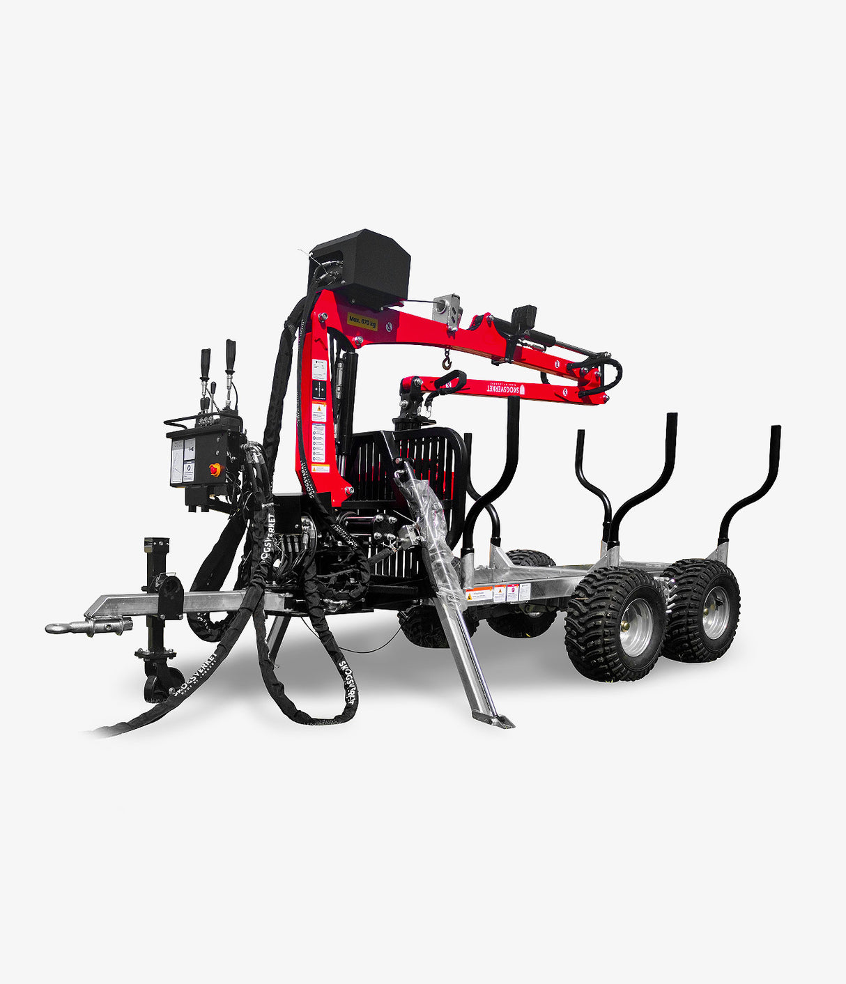 Timmervagn ELM 1500 med motor, vinsch och hydraulik