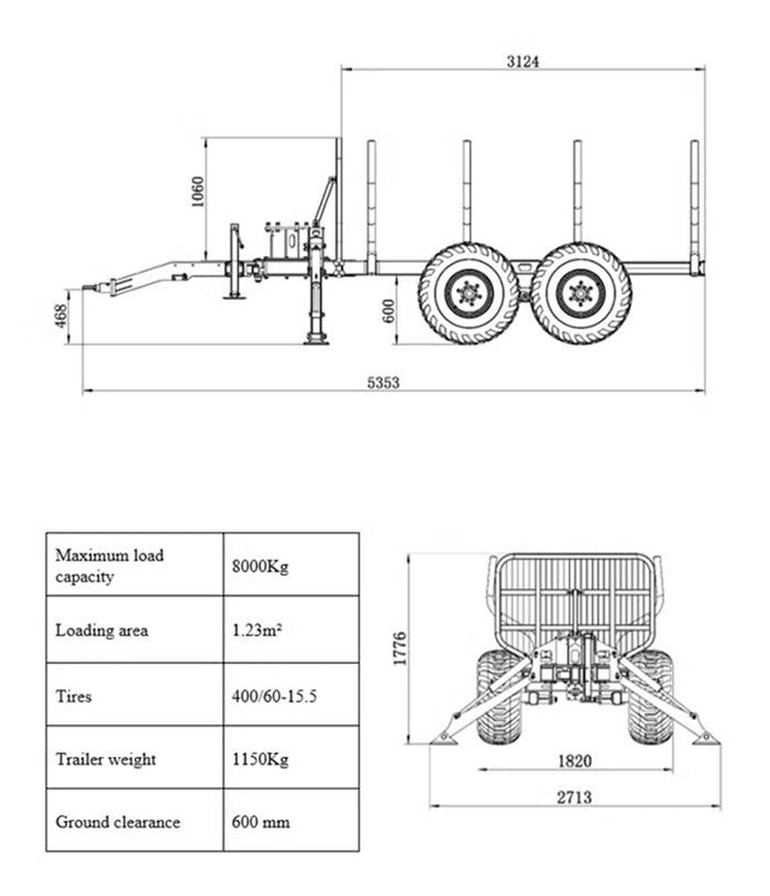 Timmervagn OAK 8000 8-ton | Utförsäljning
